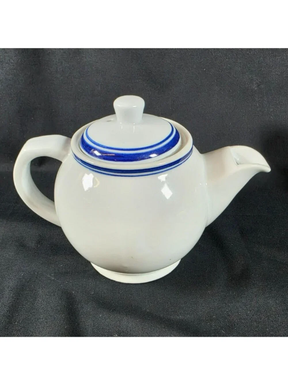 Set of 2 Denver & Rio Grande Railroad Tea Pots Blue Logo Souvenir Reproduction